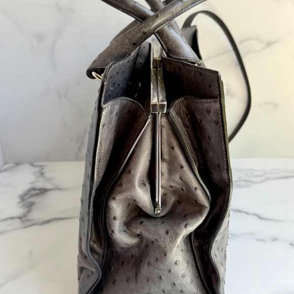 Coach Limited Edition Pinnacle Leighton in Ostrich Embossed Leather - Gray - Picture 3 of 9